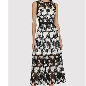 Milly Paloma Black and White Lace Dress